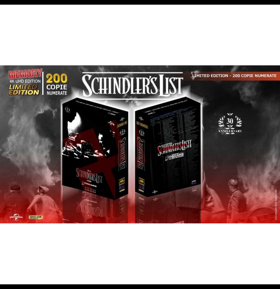 SCHINDLER'S LIST - MEMORY Ed 30' Anniversario - 4k UHD Limited Edition - 200cp numerate