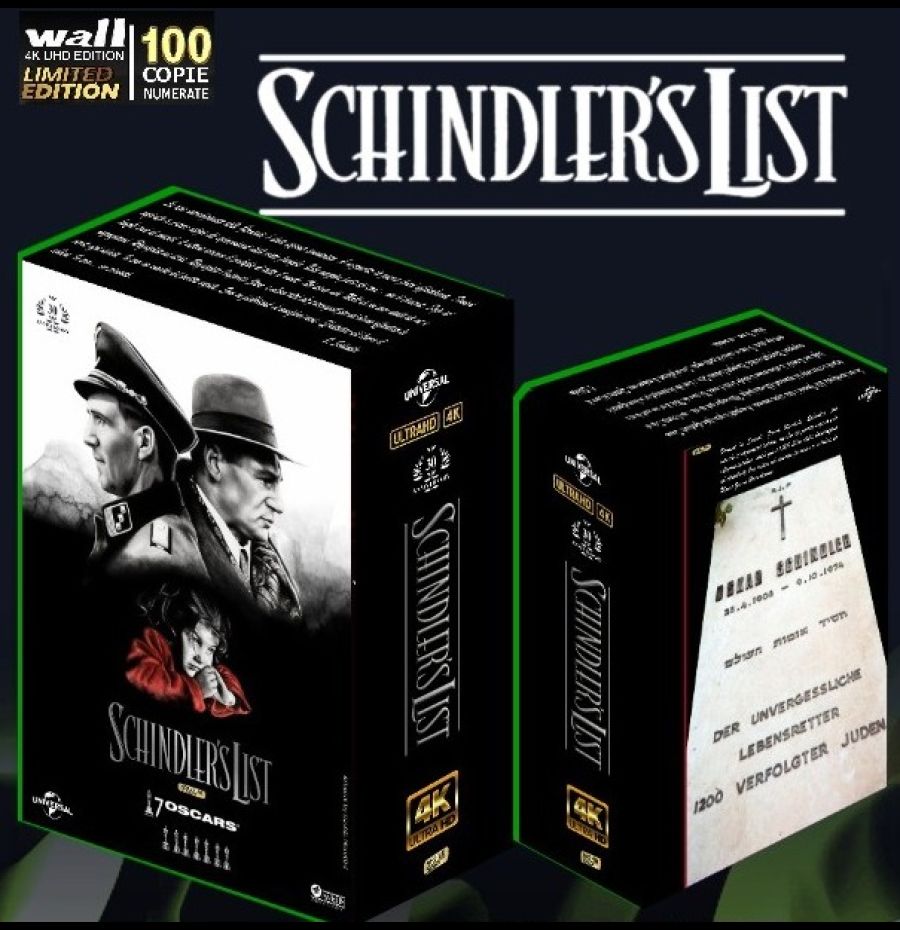 SCHINDLER'S LIST - 'PANORAMA' OneClick WALL Ed 30' Anniversario - 4k UHD Limited Edition - 100cp numerate