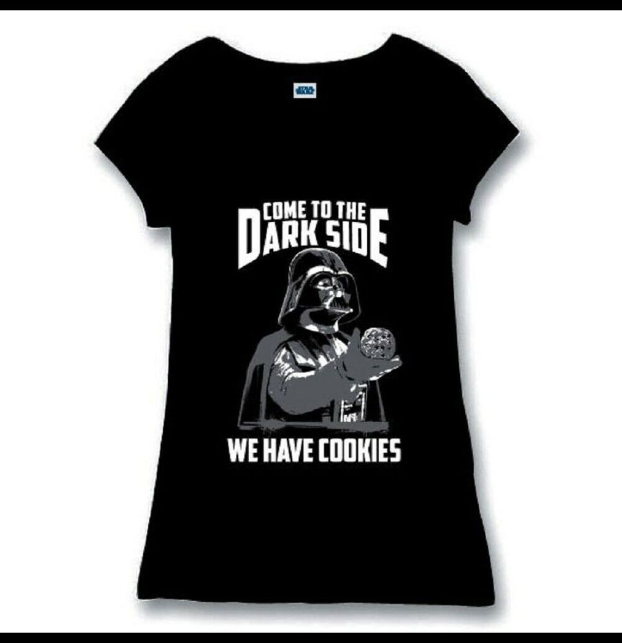 STAR WARS: Darth Vader "Come to the dark side, we have cookies" (T-Shirt Girls Tg. XL)